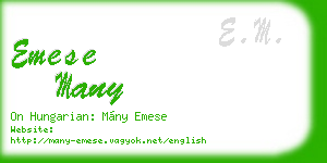 emese many business card