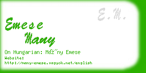 emese many business card